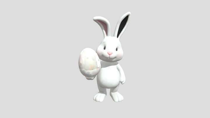 Easter Bunny with Easter Egg 3D Model
