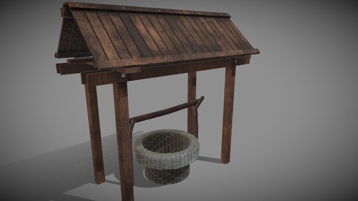 well wooden Village - 13MB – Modello 3D gratuito STL