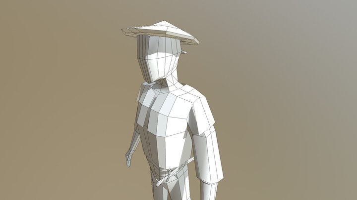 low poly character oriental 3D Model