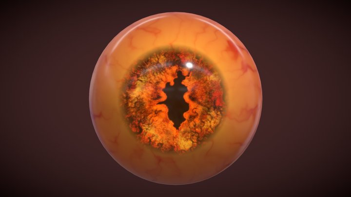 Red dragon eyeball - blender file 3D Model