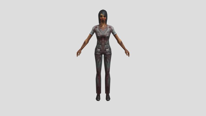 Dead frontier Zombie female nurse 3D Model