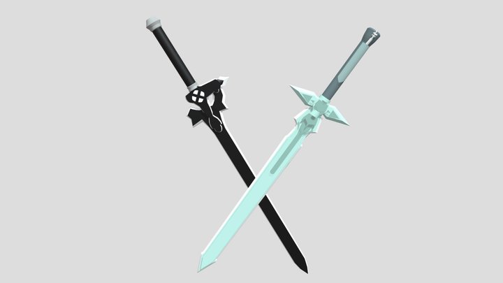 kirito swords 3D Model
