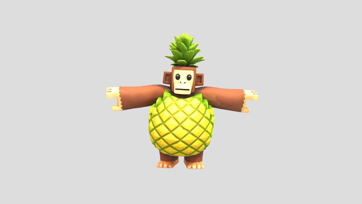 Brainrot Orangutini Ananasini All Animations 3D Model