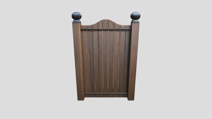 fence with cladding in dark oak colour 3D Model