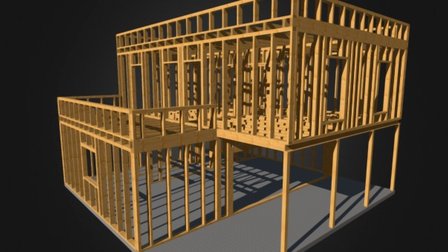 Modern faszerkezetű épület 3D Model