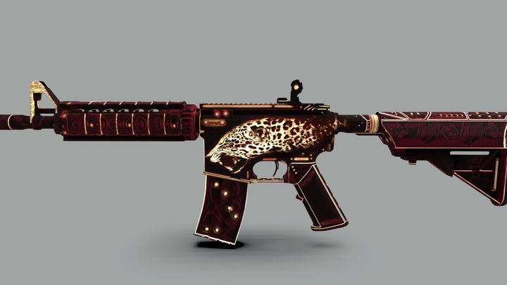 M4A4 - Call of Nature Custom Paint Jop 3D Model