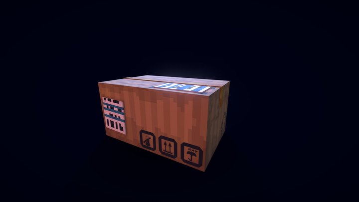 Cardboard box19x9x12 3D Model
