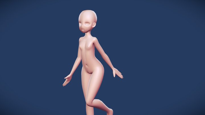 Anime Female Child Base 3D Model