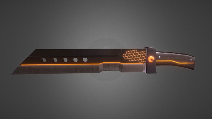 Futuristic Combat Knife 3D Model