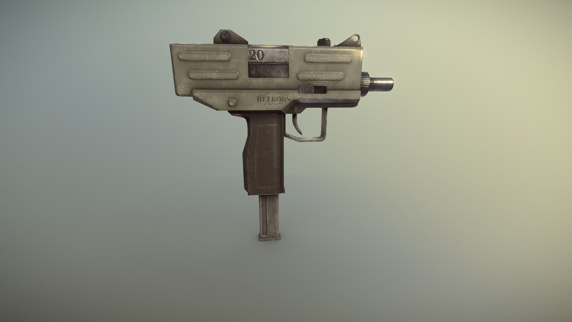 3D model Mac10 - This is a 3D model of the Mac10. The 3D model is about a metal object with a screw.