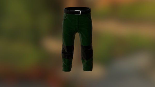 Green Work Pants 3D Model