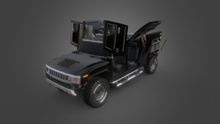 Hummer H3T 3d car model - Cinematic-Showcase 3D Model