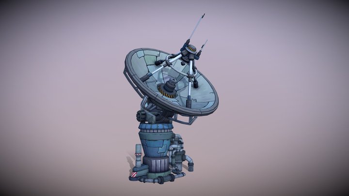 Stylised Satellite Dish 3D Model
