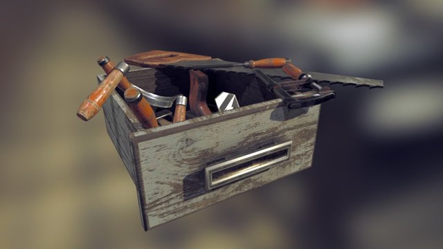 Carpenter's tool box 3D Model
