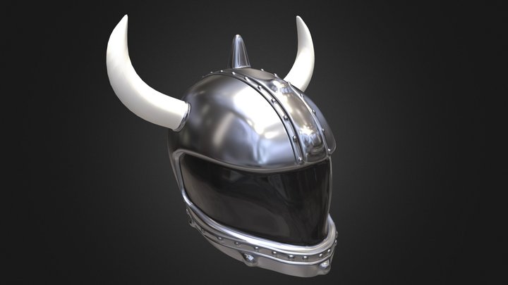 Viking Motorcycle Helmet 3D Model