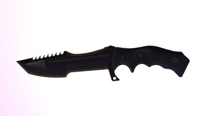 Huntsman Knife Golden Maze 3D Model