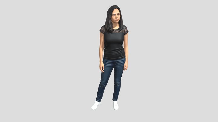 Woman In Black Lace Top – Kostenloses 3D-Modell STL