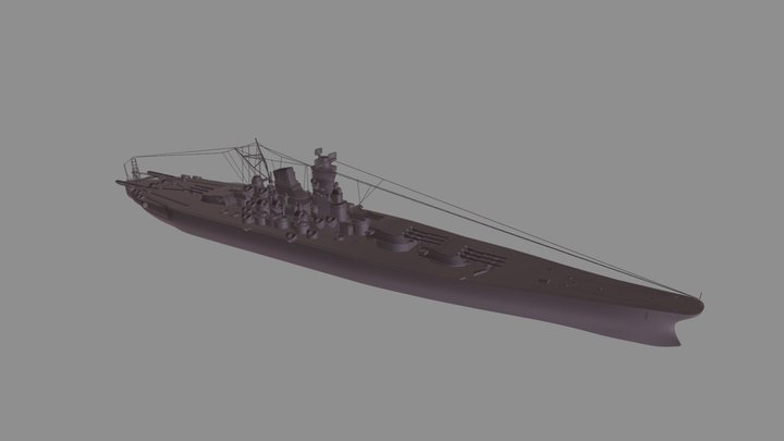 battleship Musashi 3D Model