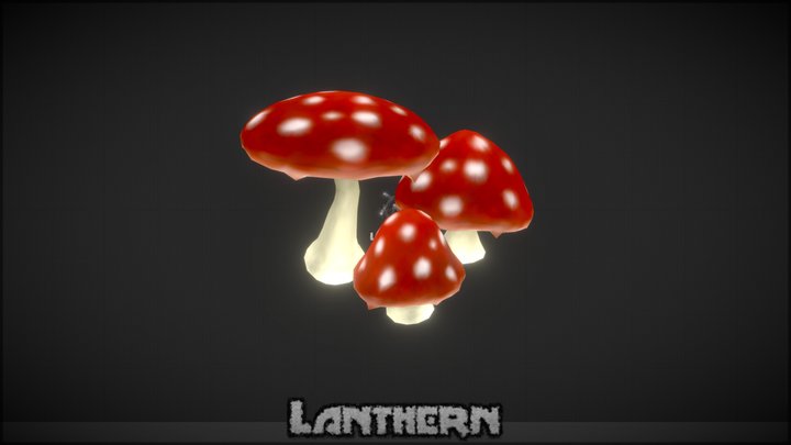 Mushroom (red) Hand Painted 3D Model