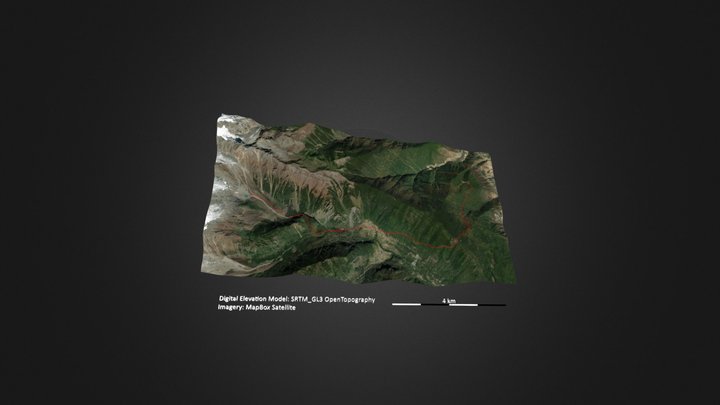 雨崩（冰湖线） – Kostenloses 3D-Modell STL