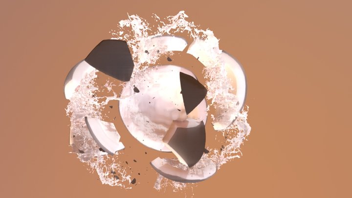 Coconut Splash 3D Model