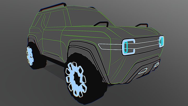 Tiny Rivian SAV 3D sketch 3D Model