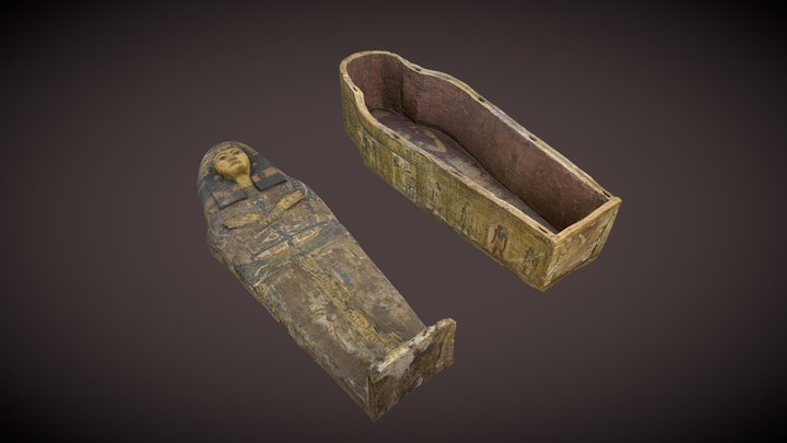 Ataúd egipcio de una Sacerdotisa de Amón (MAN) 3D Model