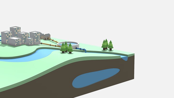 Cycle domestique de l'eau 3D Model