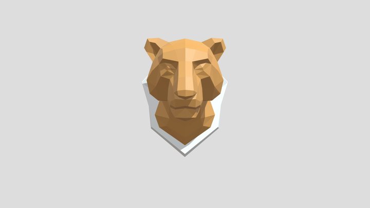 Tiger Head Low Poly 3D Model