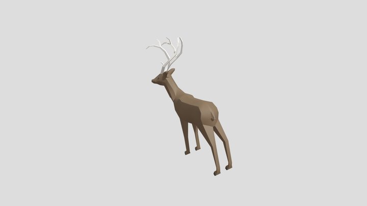 Low Poly Deer 3D Model