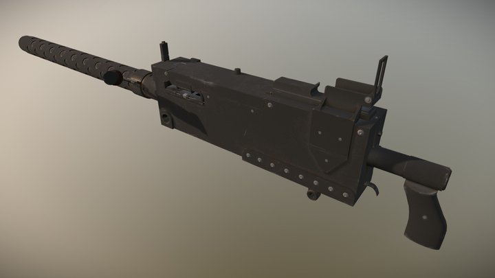 M1919 Browning machine gun 3D Model