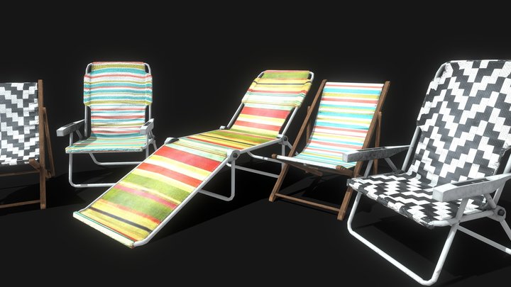 PBR Beach Chairs 3D Model