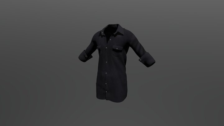 Black Jean Shirt 3D Model