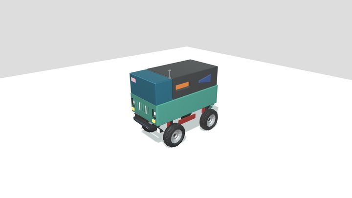 Toy Car Box Low Poly 3D Model