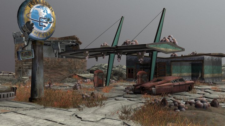 Fallout: Poseidon Energy Gas Station 3D Model