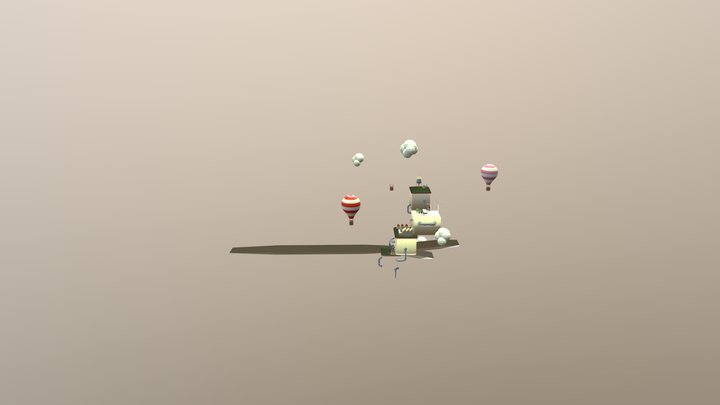 Flying Island 3D Model