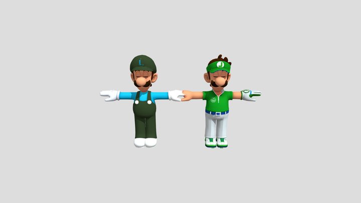 Golf Luigi And Ice Luigi 3D Model