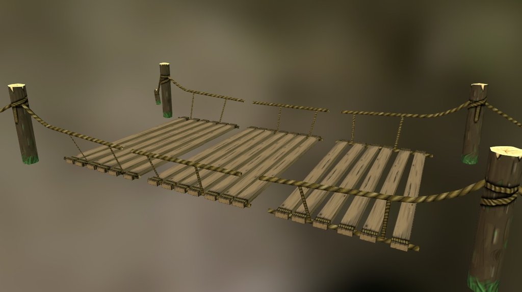 Rope Suspension Bridge 3D model