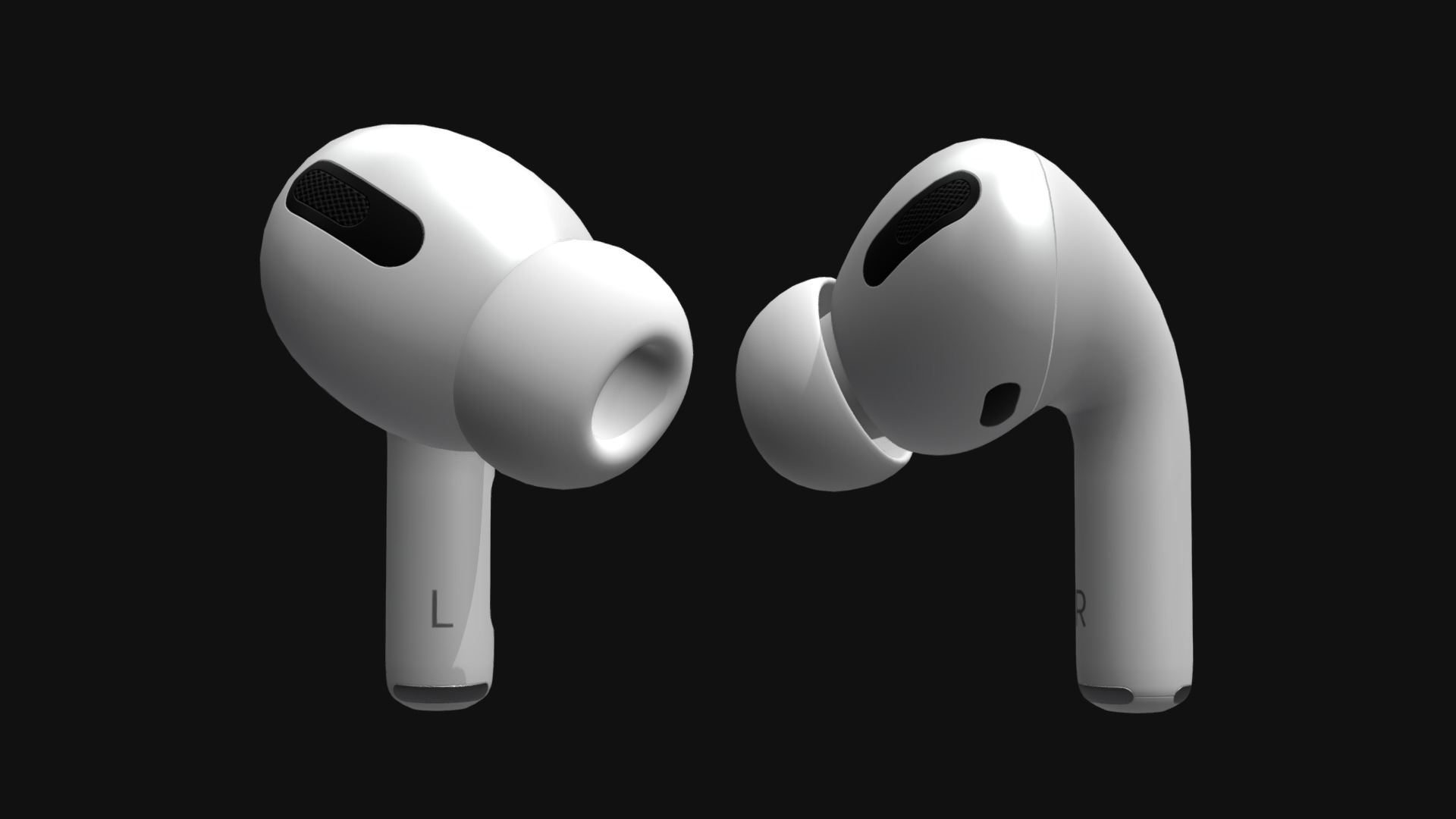 3D model Apple AirPods Pro - This is a 3D model of the Apple AirPods Pro. The 3D model is about logo, icon.