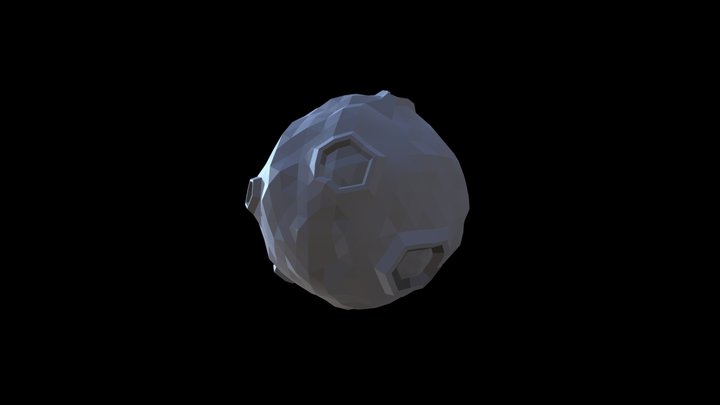 Low Poly Moon 3D Model