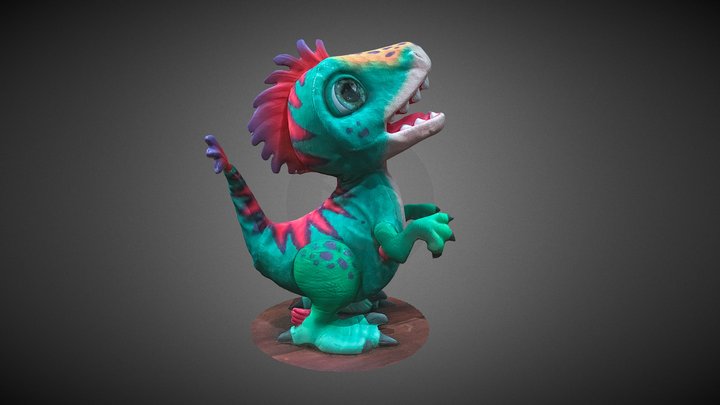 Green Toy Dinosaur 3D Model