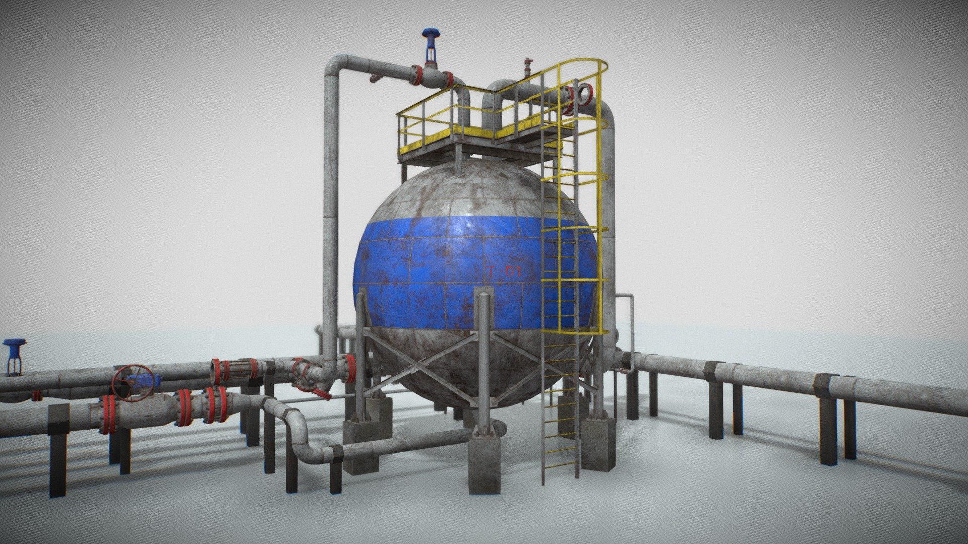 Industrial Spherical Tank PBR Game Ready - Buy Royalty Free 3D model by ...