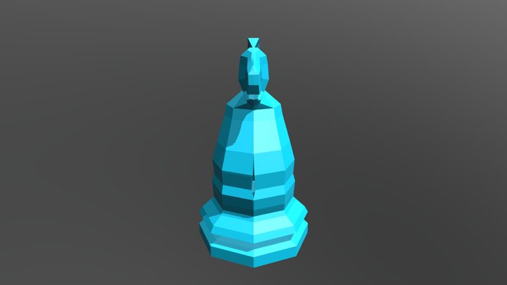 Chess Piece Knight Lowpoly 02 For Export 3D Model