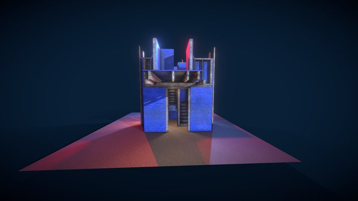 Huviluvan laserareenan portaikkoesimerkki 3D Model