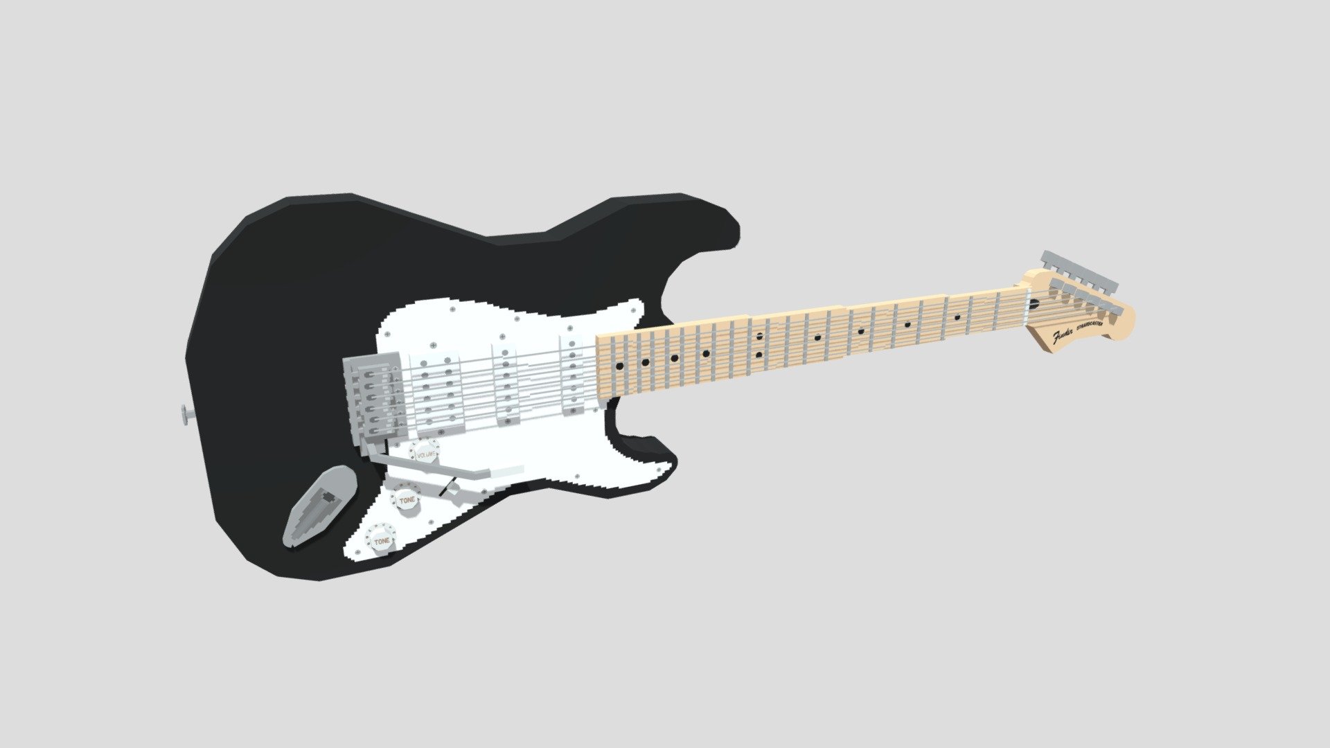 Fender Stratocaster guitar (Minecraft 3D model)