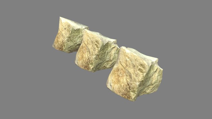 Scanned Rock LODs 3D Model