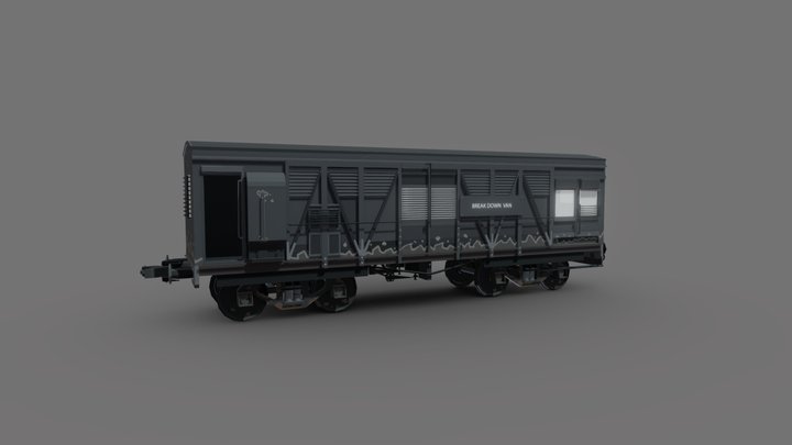 Old British Railway Breakdown Van | LowPoly 3D Model