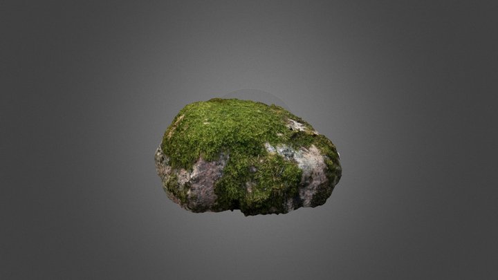 Stone with moss 3D Model