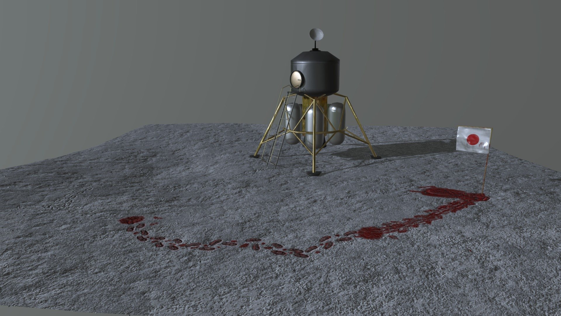 Japan Lunar Lander Incident 1974 Diorama