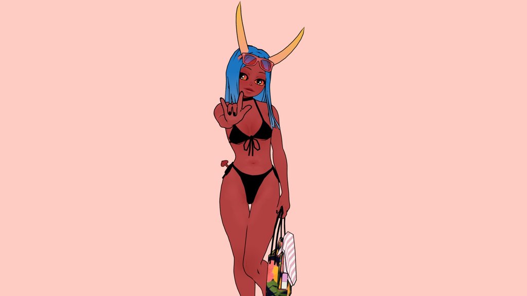 demon girl demi going to the beach